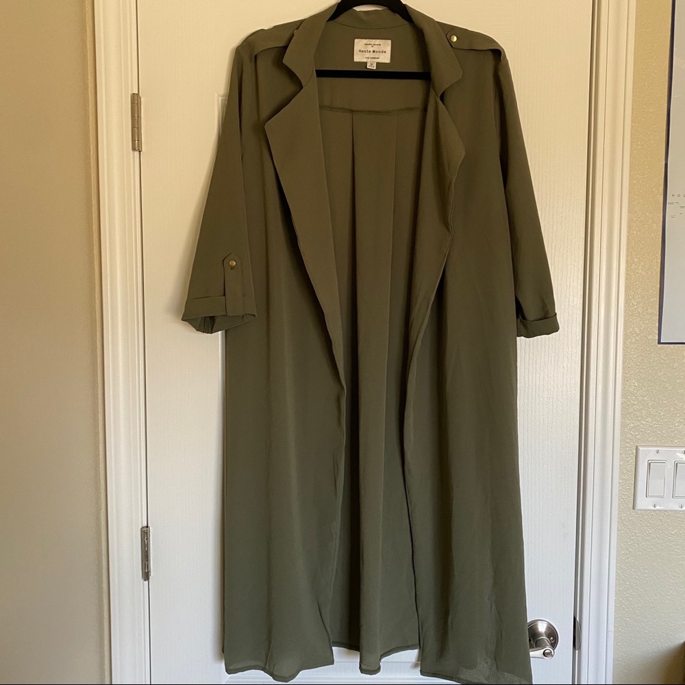 Haute Monde long line duster/faux long blazer